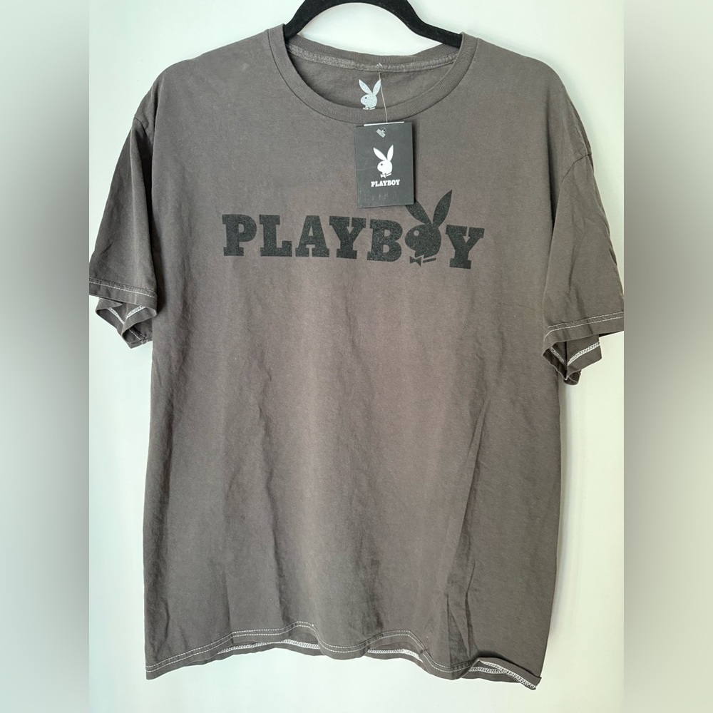 PLAYBOY Charcoal Grey Men's Short Sleeve Tee - M